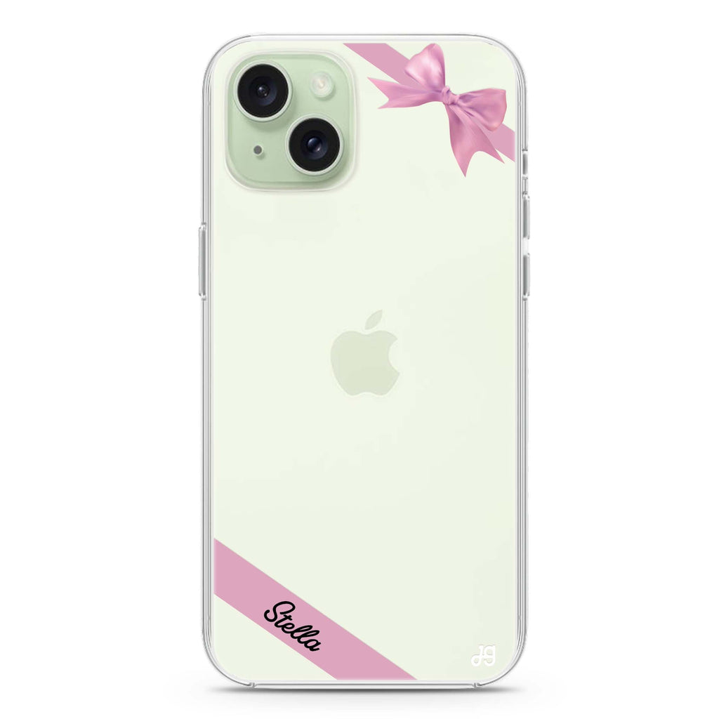Pink Bow iPhone 15 plus Ultra Clear Case