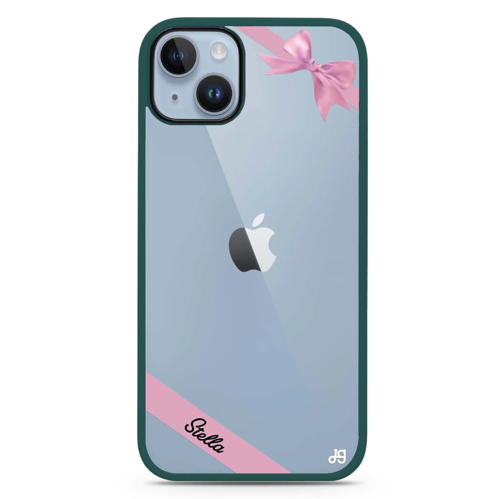 Pink Bow iPhone 15 Impact Guard Bumper Case