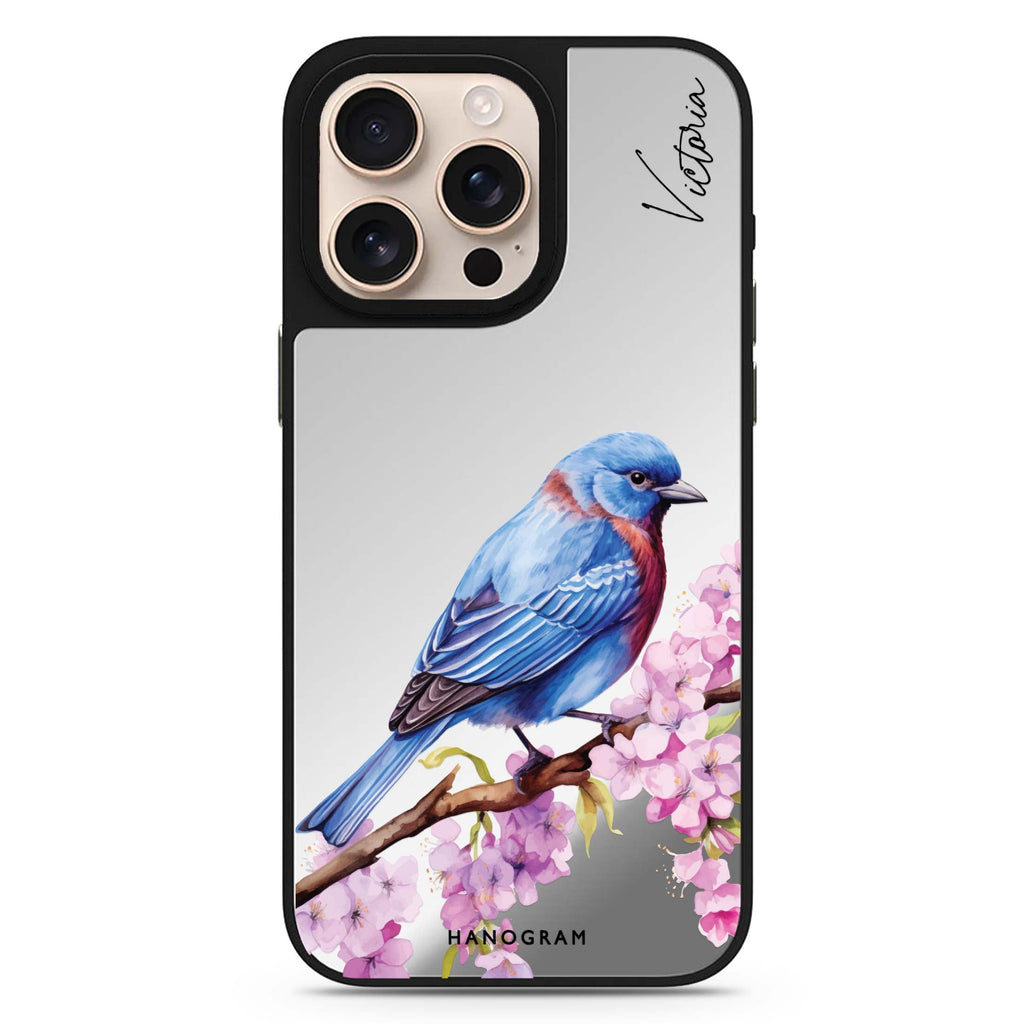 Bunting Blossom personalized name floral design iPhone 16/15/14 Pro Max & Pro mirror case