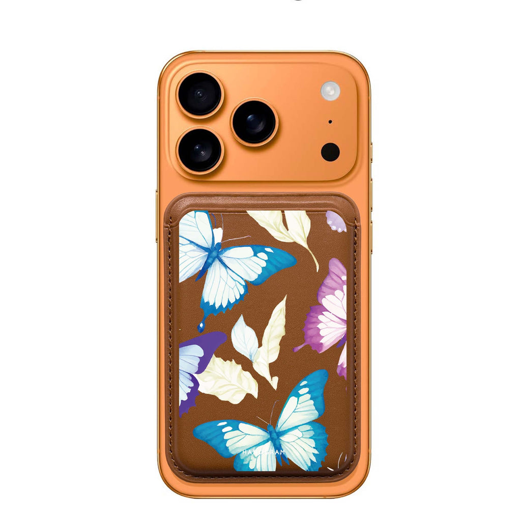 Beautiful Butterfly MagSafe wallet for iPhone, slim magnetic card holder, main view