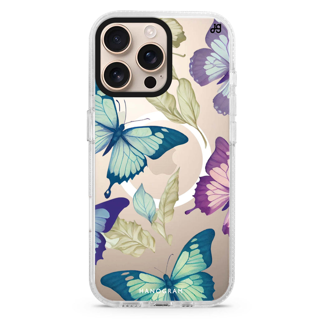 Beautiful Butterfly MagSafe Compatible iPhone 16 Pro Ultra Clear Case - Personalized and Stylish Protection