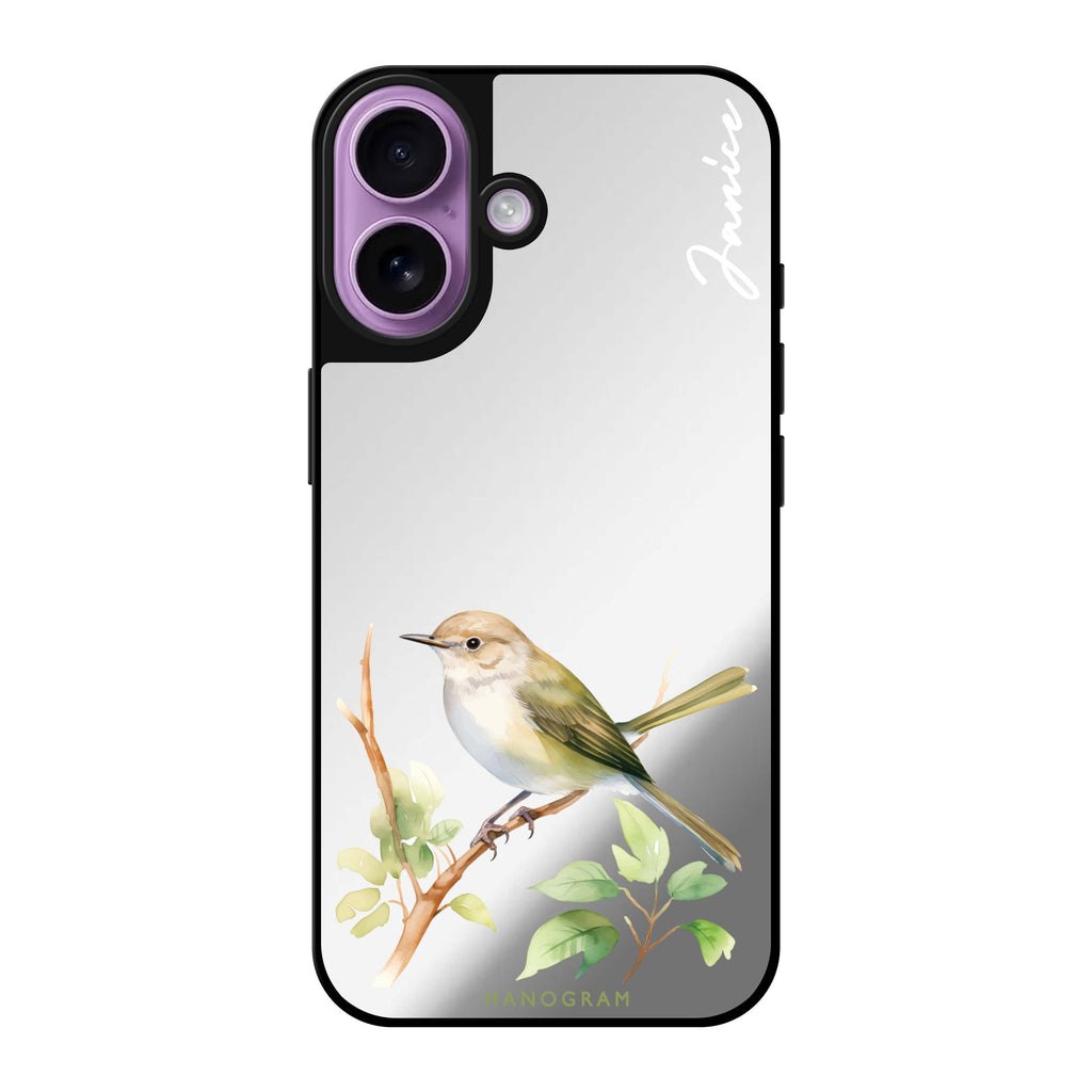 Reflective iPhone 16 Mirror Case –Warbler Whisper Design