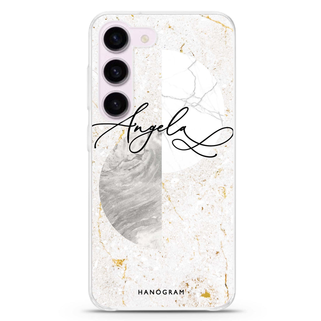 Marble Abstract III personalized ultra-clear case for Samsung Galaxy S23/S22, front view