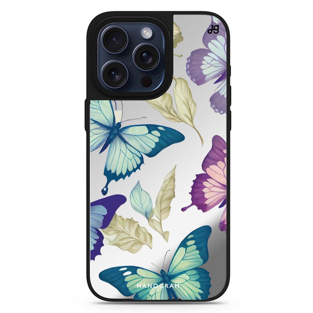 Beautiful Butterfly MagSafe compatible mirror case for iPhone 16/15/14 Pro Max and Pro, main view