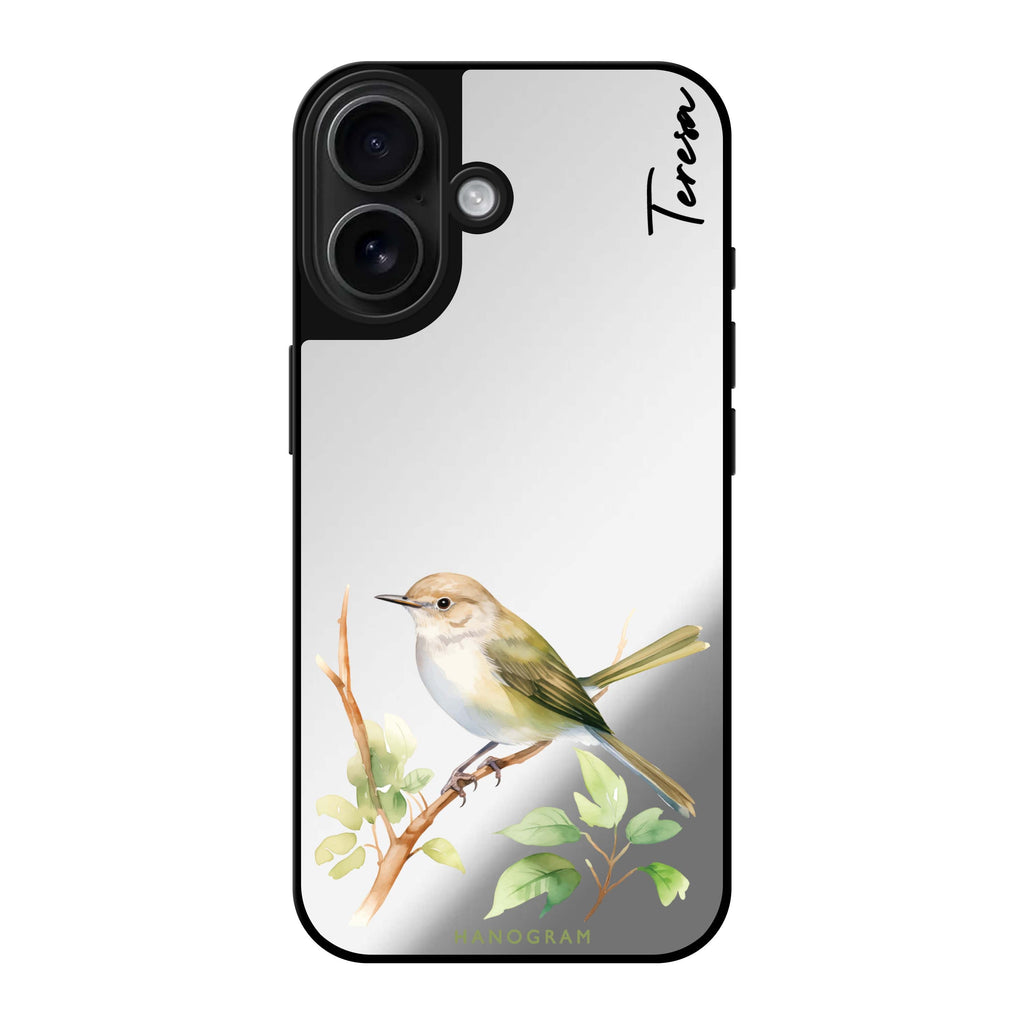 Reflective iPhone 16 Mirror Case –Warbler Whisper Design
