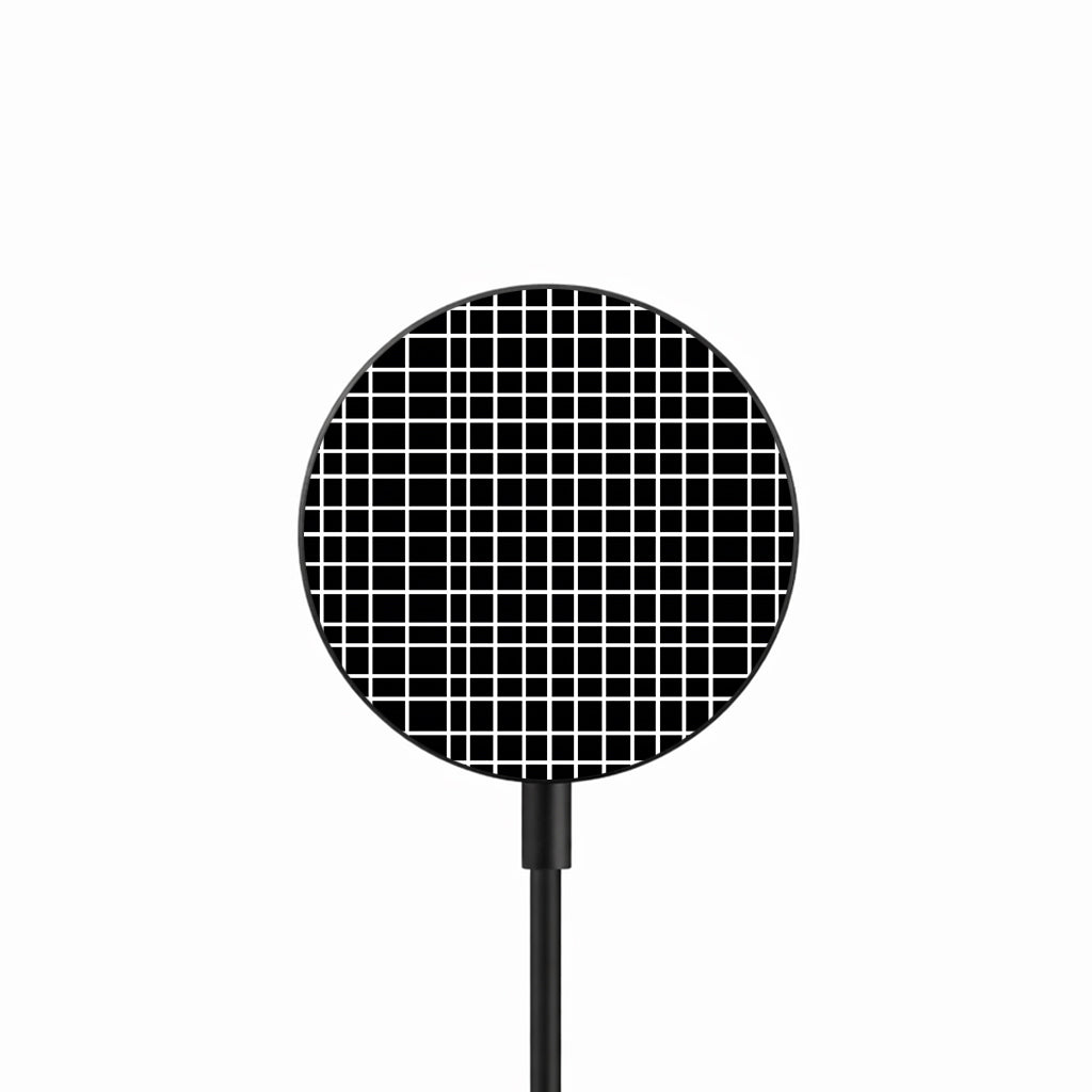 Minimal Grid Lines 25W Qi2.2 magnetic wireless charger front view