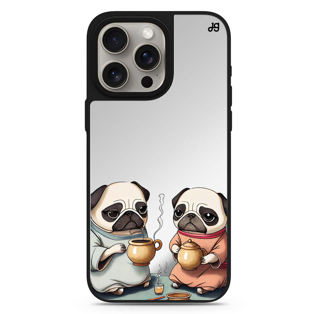 Pug Tea Time MagSafe compatible mirror case for iPhone 16/15/14 Pro Max and Pro, main view