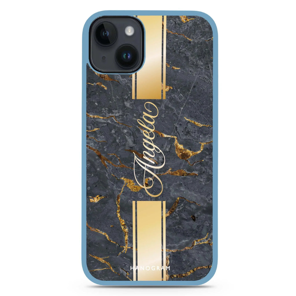 Luxury Gold Marble iPhone 15 Plus Impact Guard Bumper Case
