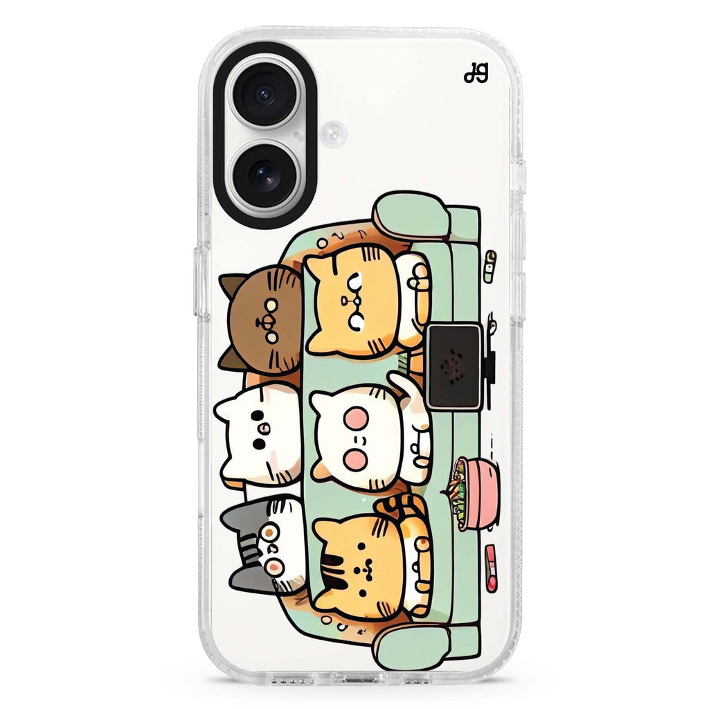 TV Cats iPhone 16 Plus Ultra Clear Case