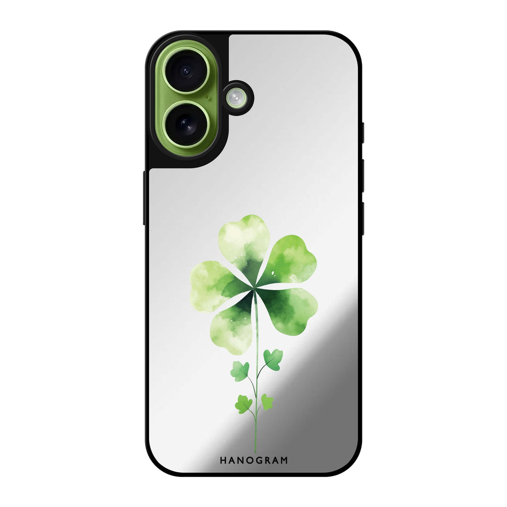 Reflective iPhone 16 Mirror Case –Green Bliss Design
