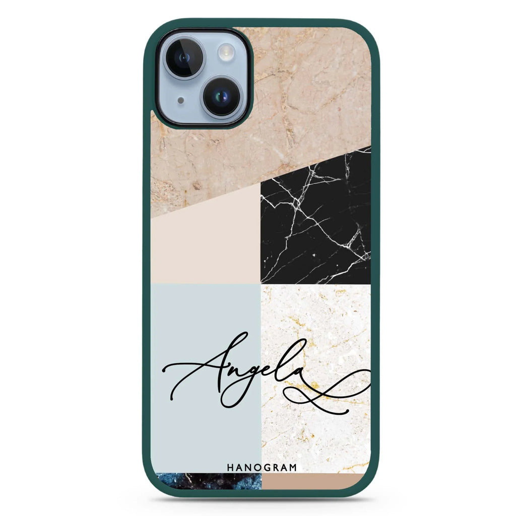 Marble Abstract V iPhone 15 Plus Impact Guard Bumper Case