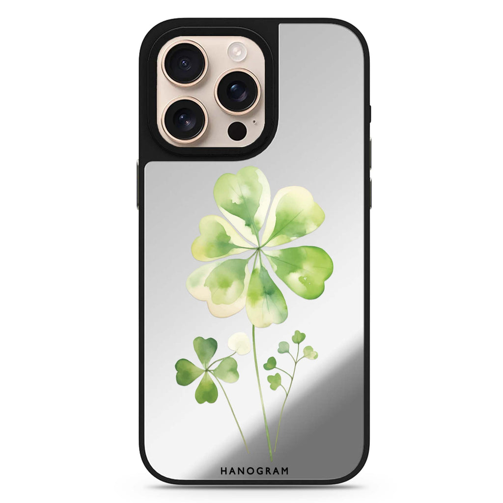 Clover's Heart romantic design iPhone 16/15/14 Pro Max & Pro mirror case