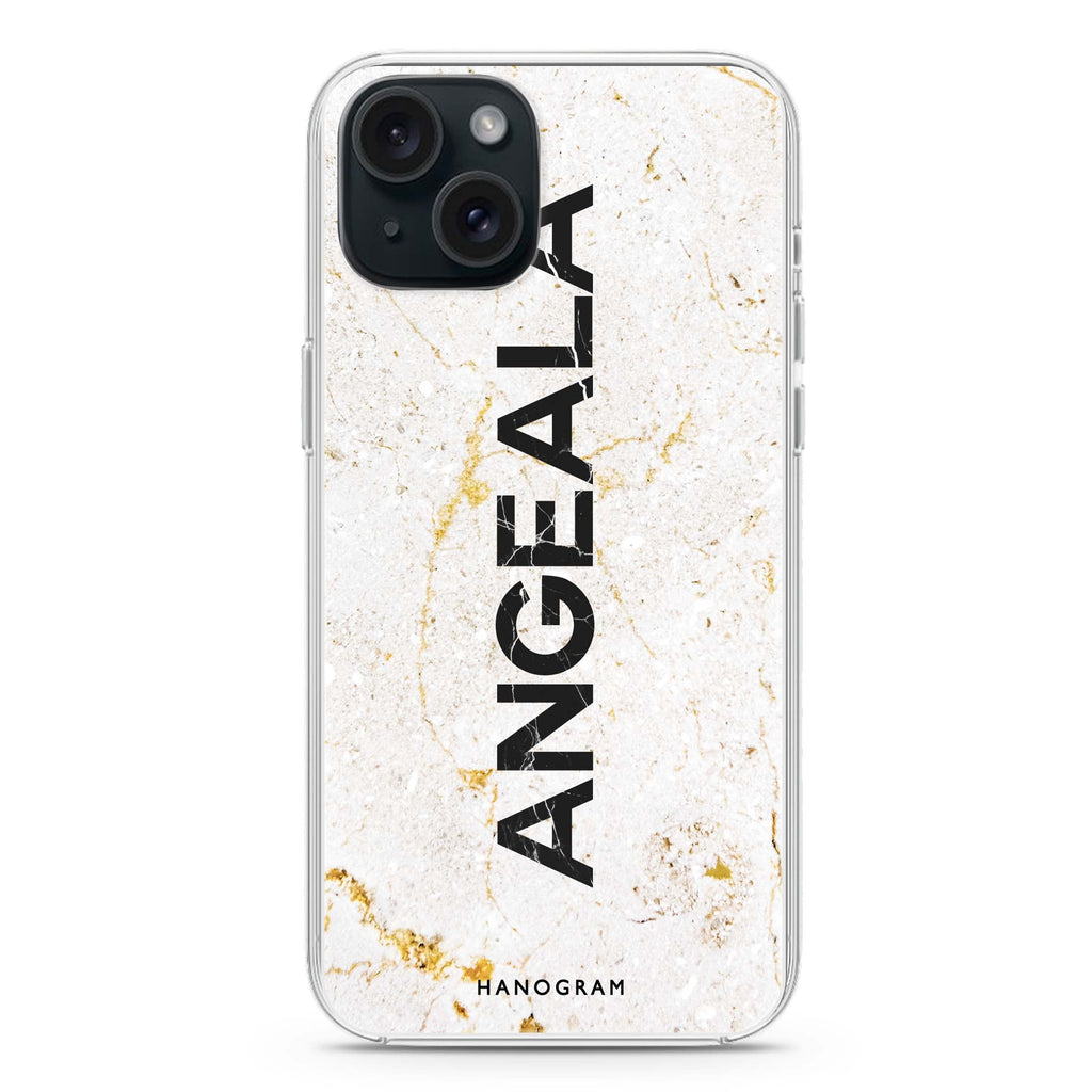 White Marble iPhone 15 Plus MagSafe Compatible Ultra Clear Case
