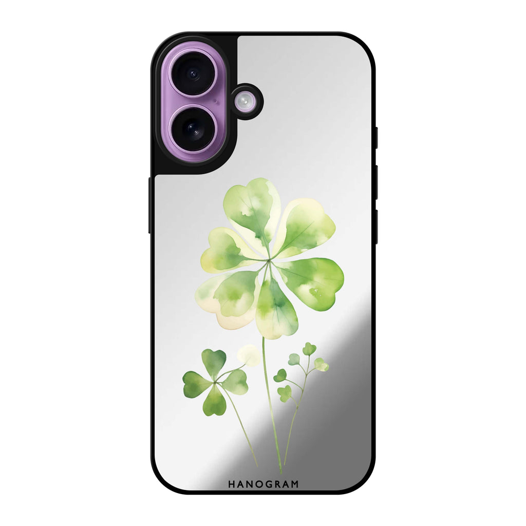 Reflective iPhone 16 Mirror Case –Clover's Heart Design