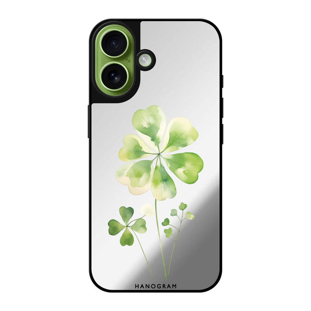 Reflective iPhone 16 Mirror Case –Clover's Heart Design