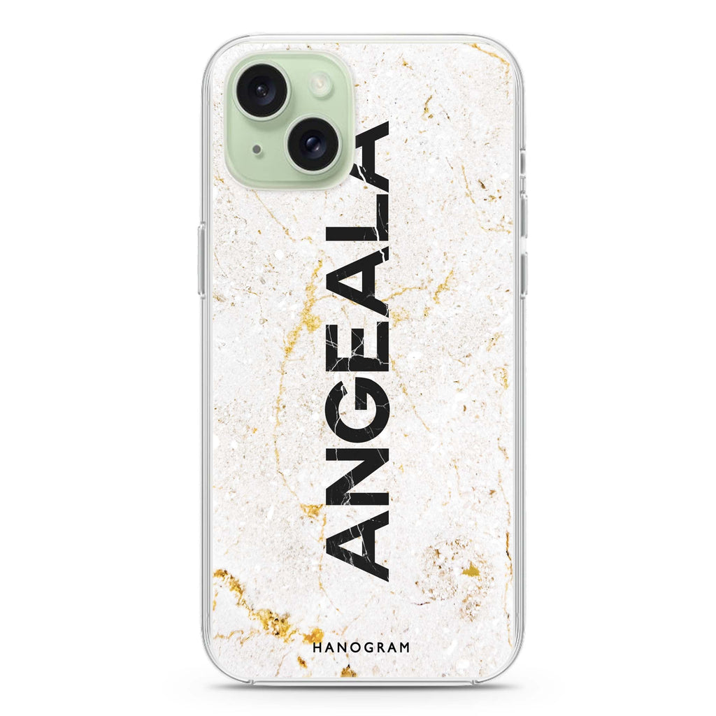 White Marble iPhone 15 plus Ultra Clear Case