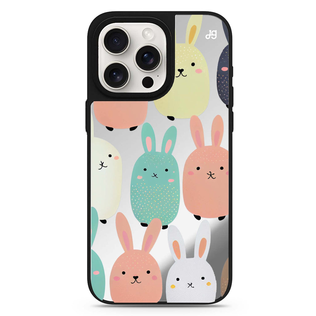 Cute Bunny MagSafe compatible mirror case for iPhone 16/15/14 Pro Max and Pro, main view