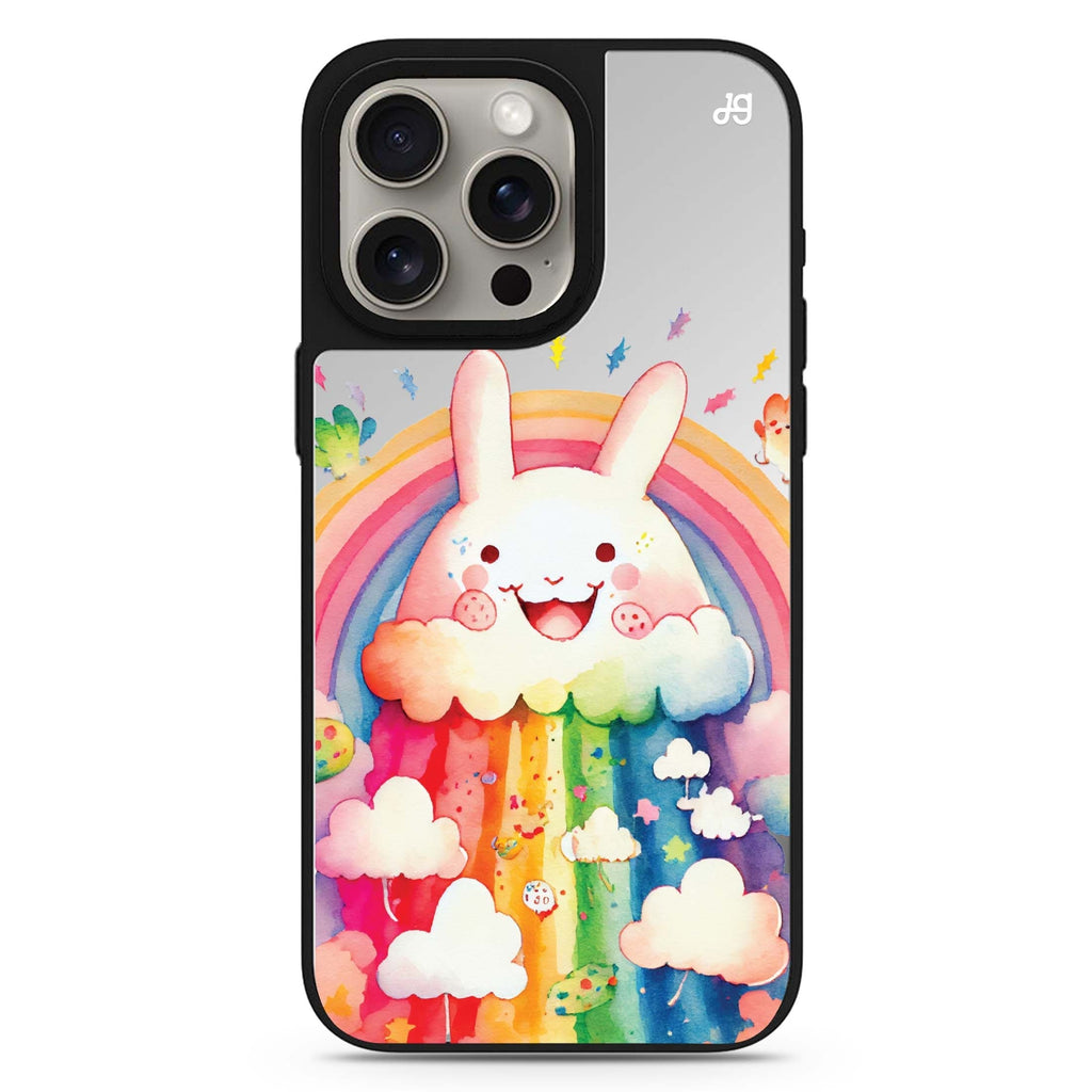 Rainbow Bunny MagSafe compatible mirror case for iPhone 16/15/14 Pro Max and Pro, main view