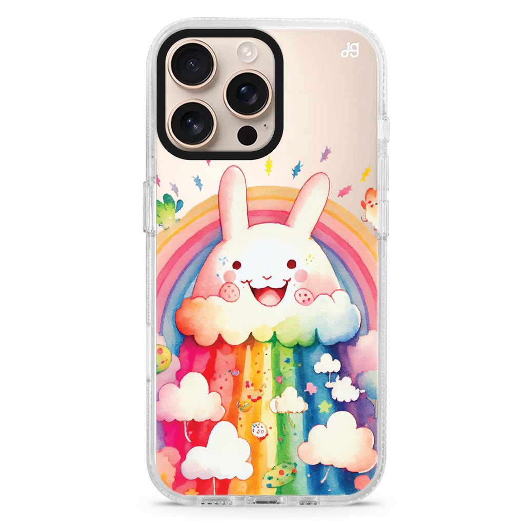 Rainbow Bunny iPhone 16 Pro & 16 Pro Max Case - Personalized and Stylish Protection