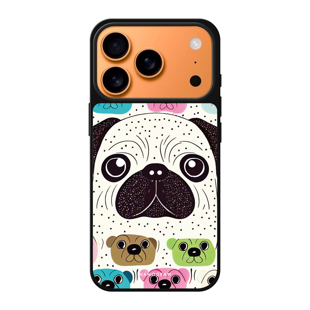 Pug Face dog animal portrait iPhone 17 Pro Max mirror case