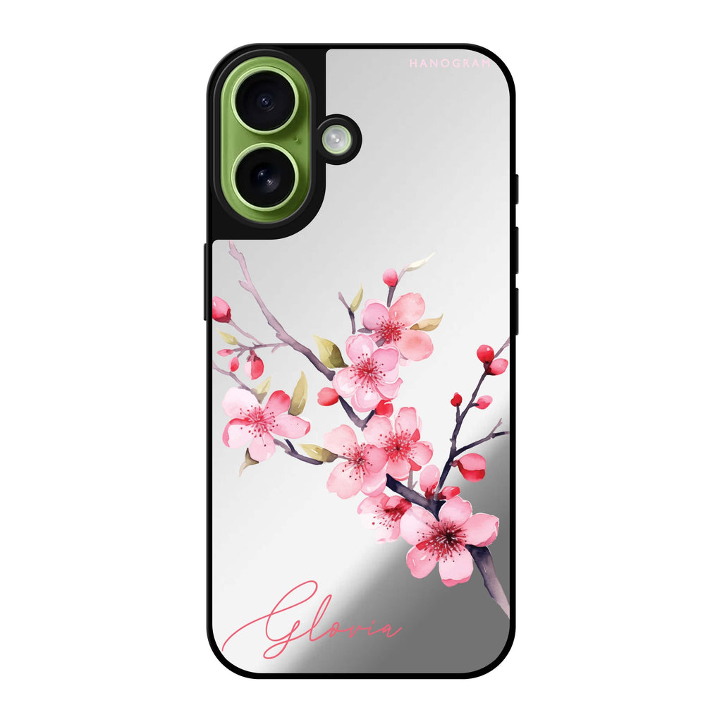 Reflective iPhone 16 Mirror Case –Petal Harmony Design