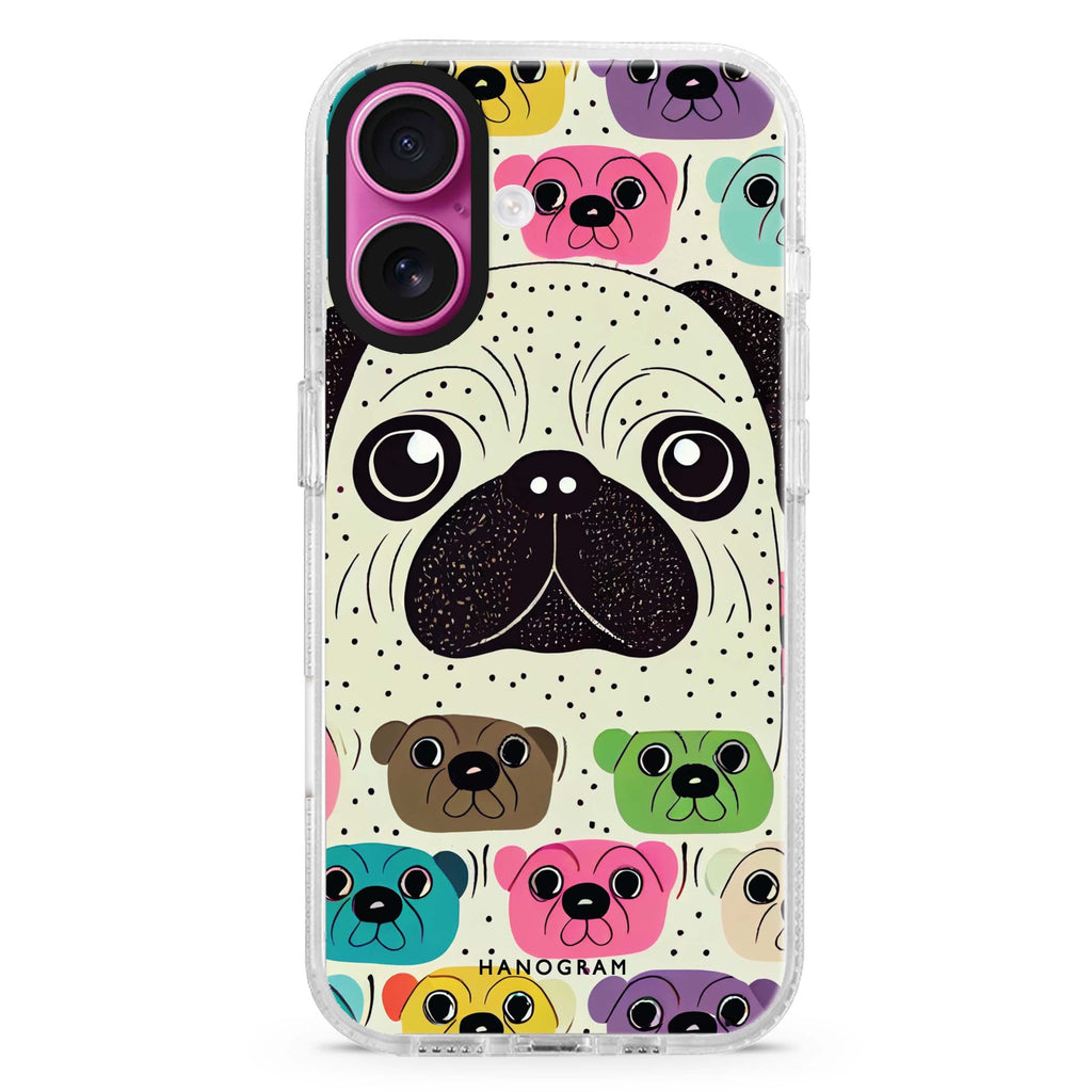 Pug Face MagSafe Compatible iPhone 16 Ultra Clear Case - Personalized and Stylish Protection