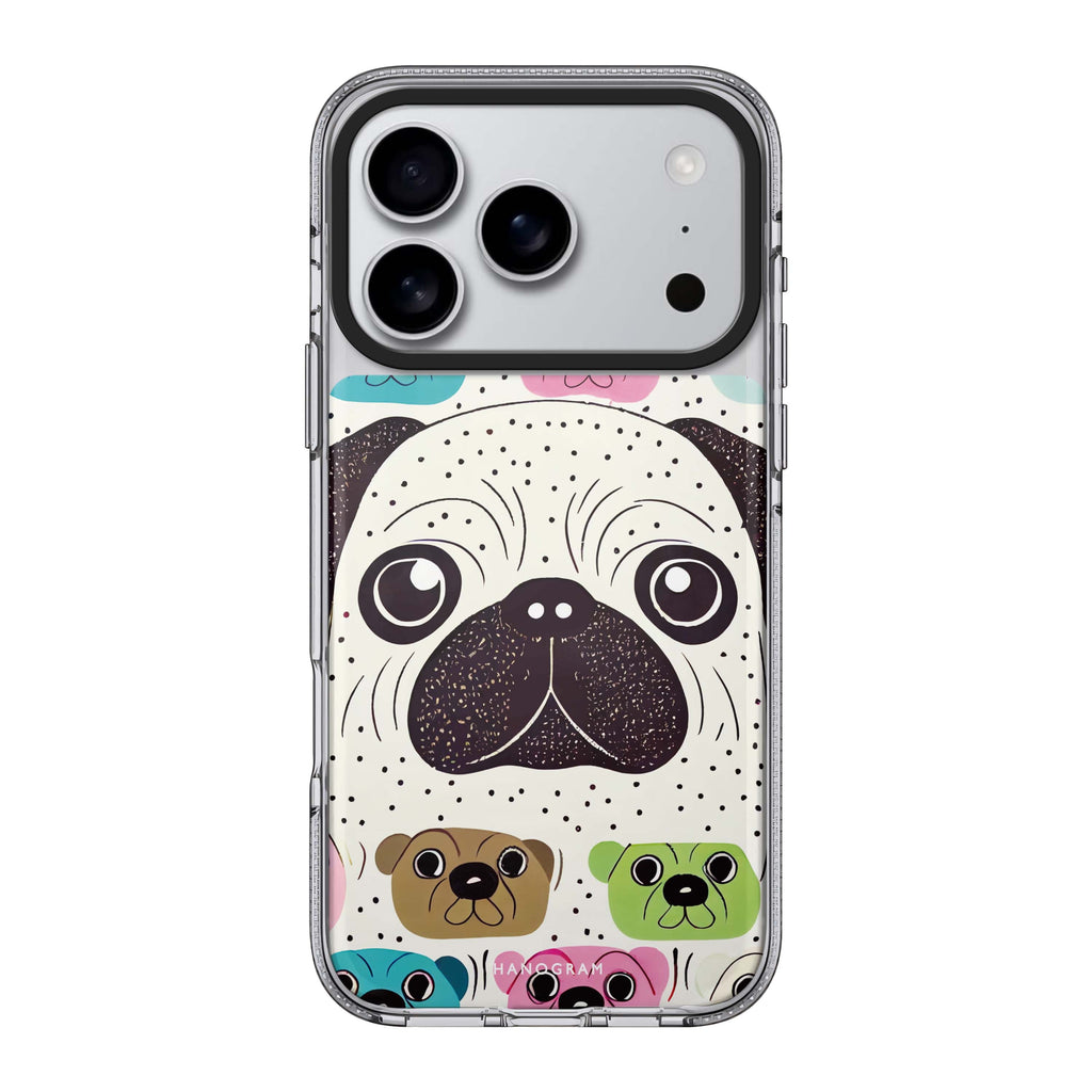 Pug Face dog animal portrait iPhone 17 Pro Max ultra clear case