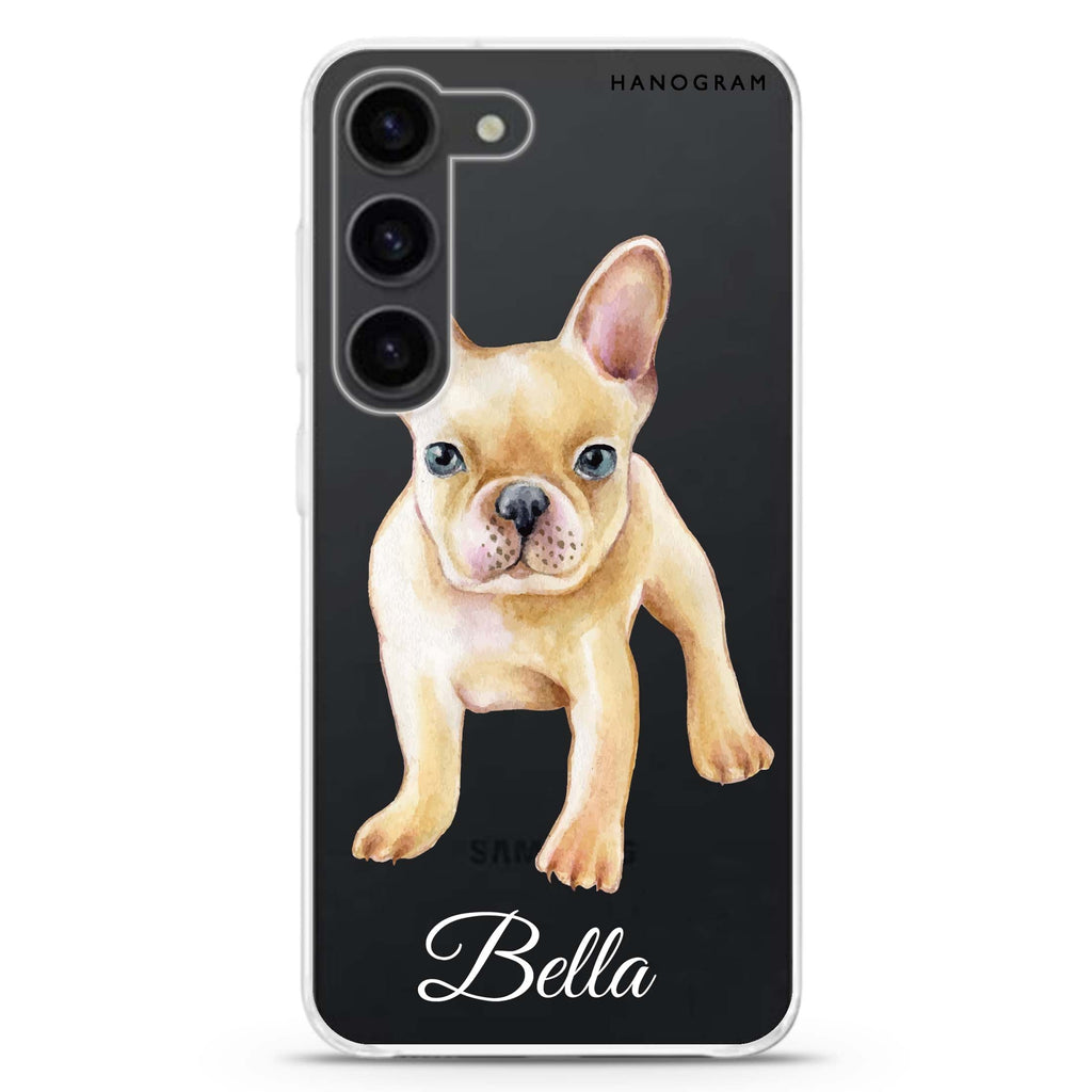 Cute Dog personalized ultra-clear case for Samsung Galaxy S23/S22, front view