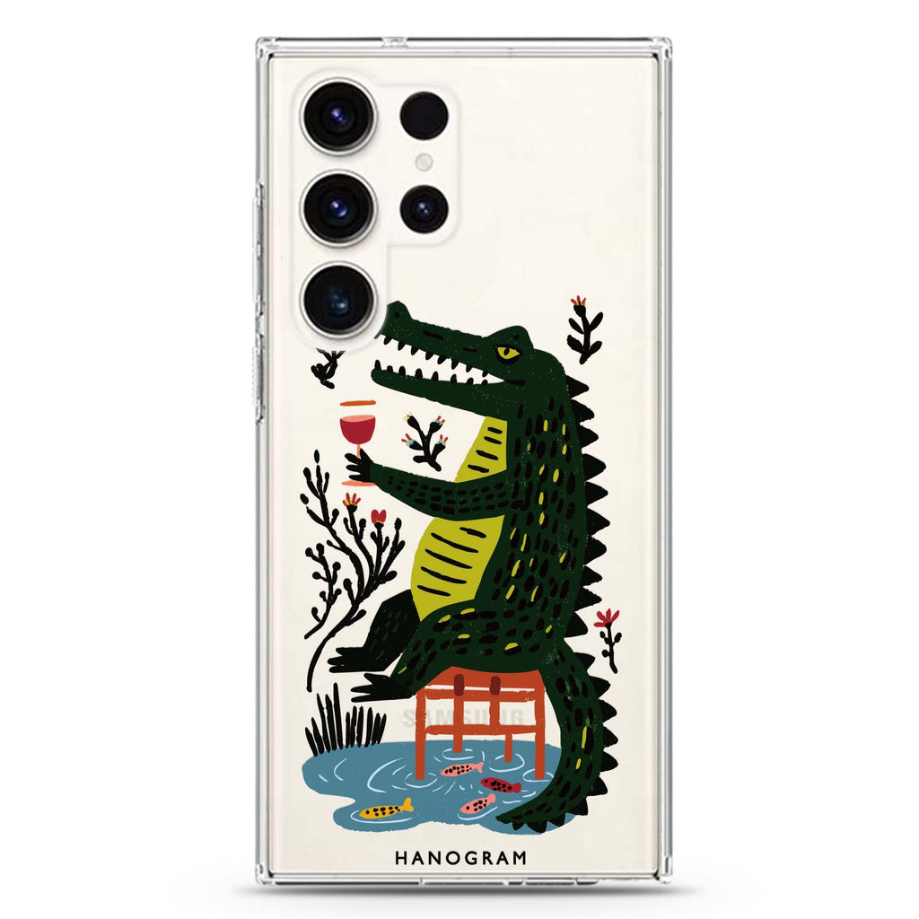 Crocodile in Still Life Samsung Galaxy S26/S25/S24/S23/S22 Ultra ultra clear case, transparent design, main view