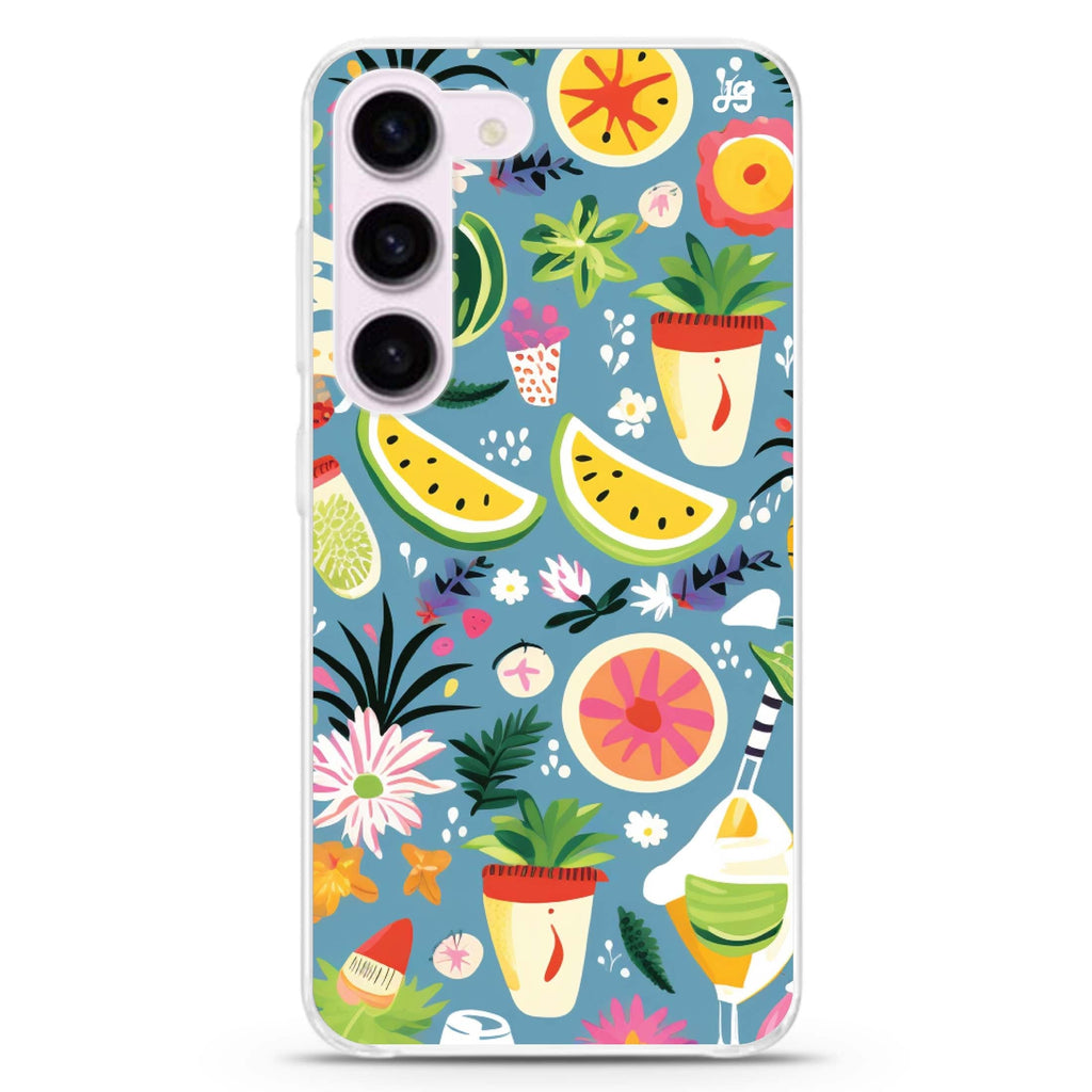 Tropical Treats ultra-clear case for Samsung Galaxy S23/S22, front view