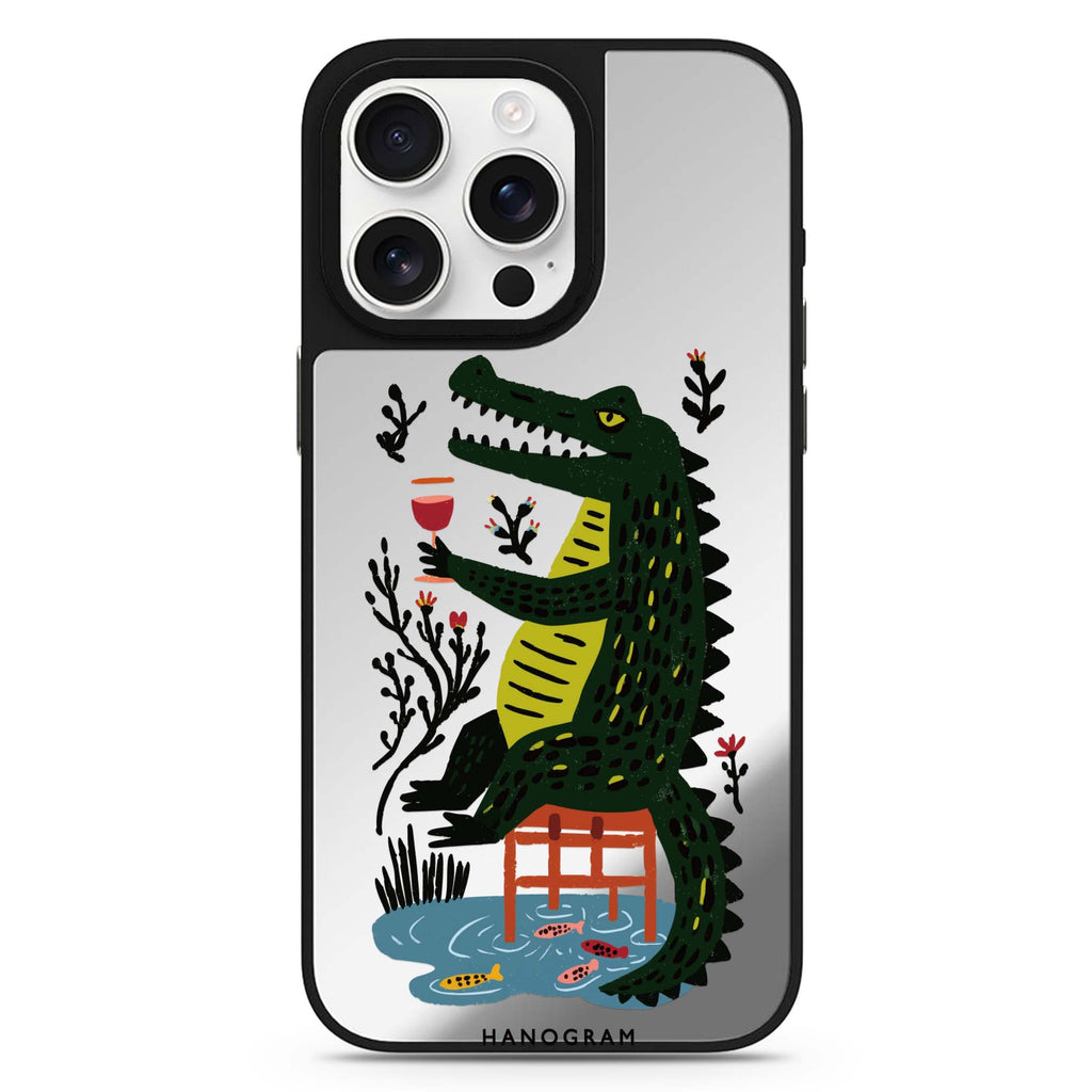 Crocodile in Still Life MagSafe compatible mirror case for iPhone 16/15/14 Pro Max and Pro, main view