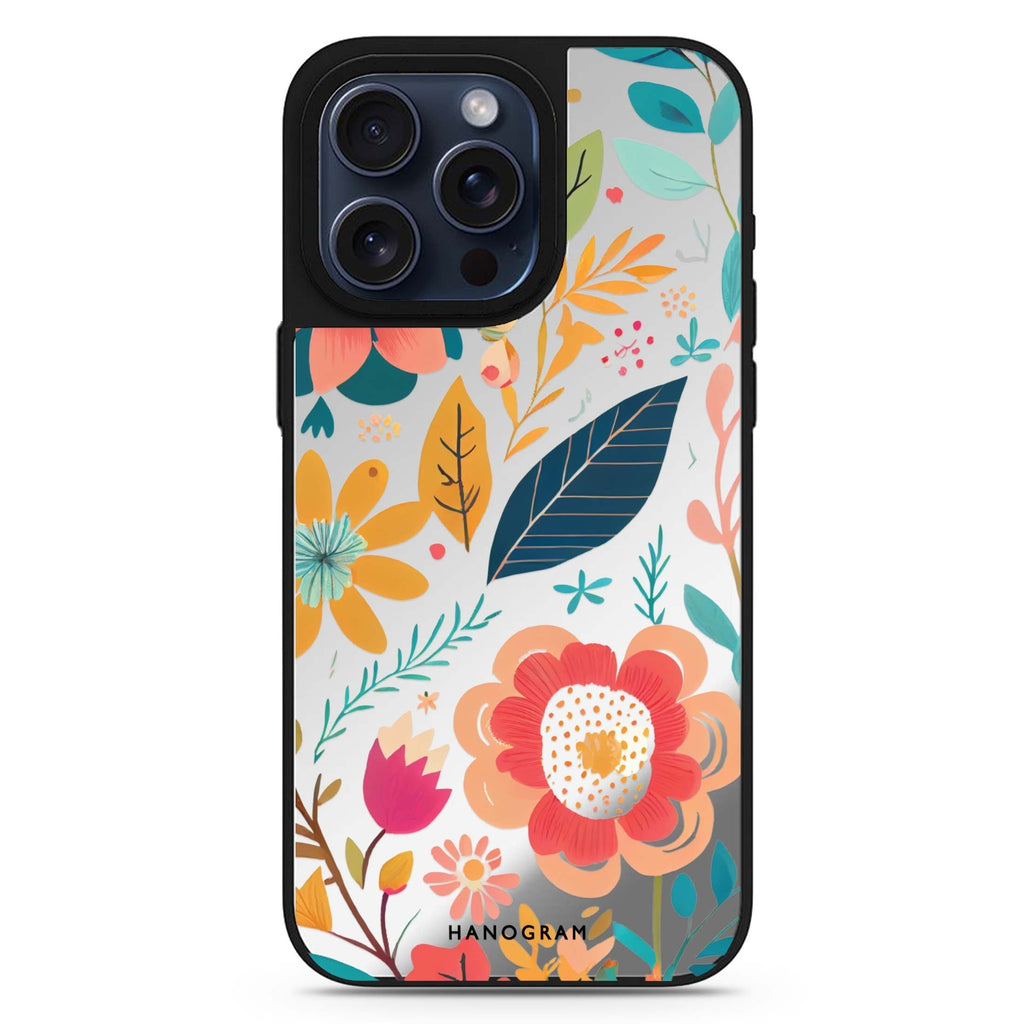 Pretty Florals MagSafe compatible mirror case for iPhone 16/15/14 Pro Max and Pro, main view