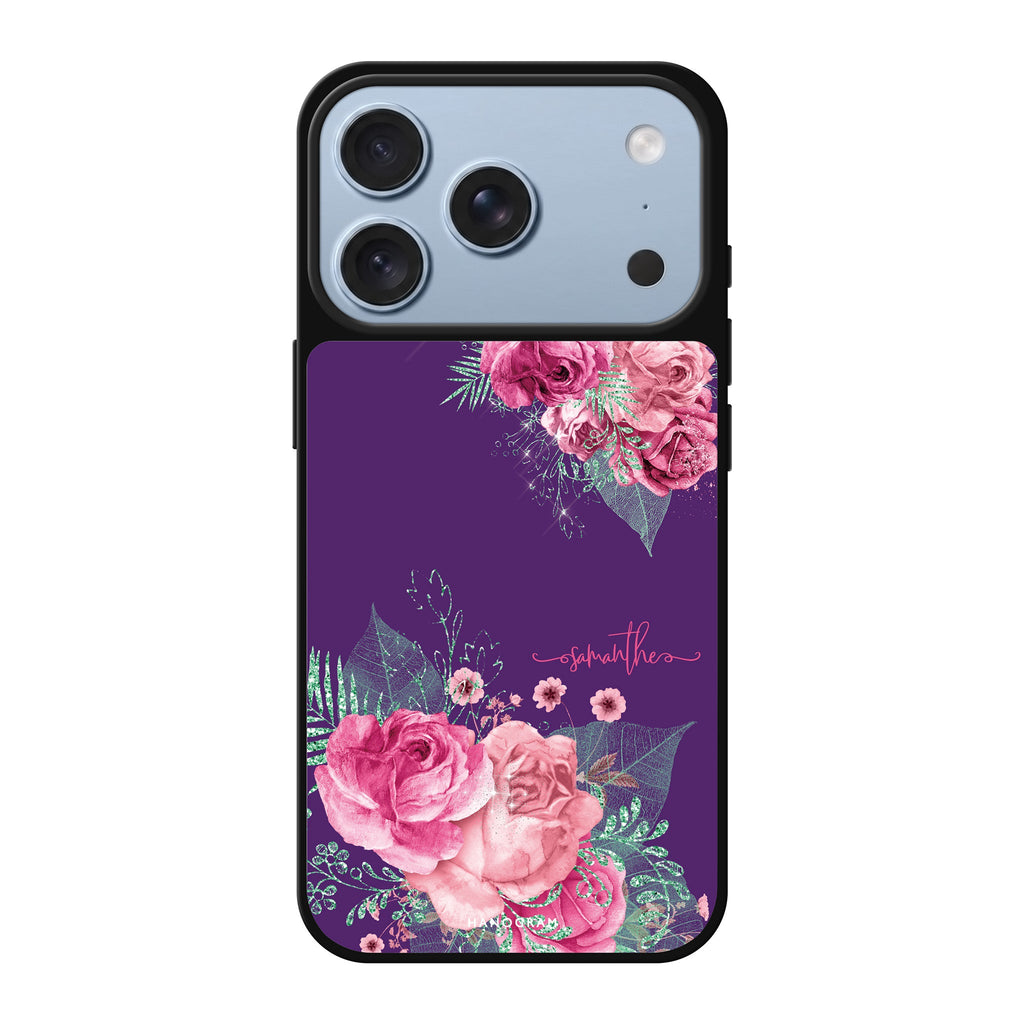 WildRose personalized name flower floral iPhone 18 Pro Max mirror case