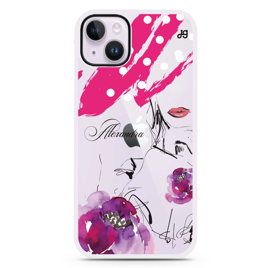 Floral Makeup iPhone 15 Impact Guard Bumper Case