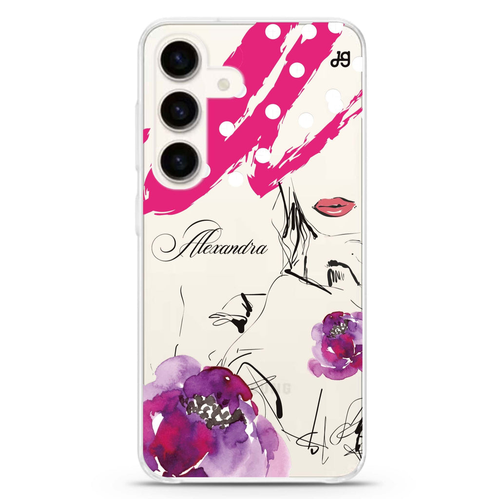 Floral Makeup Galaxy A55 Ultra Clear Case