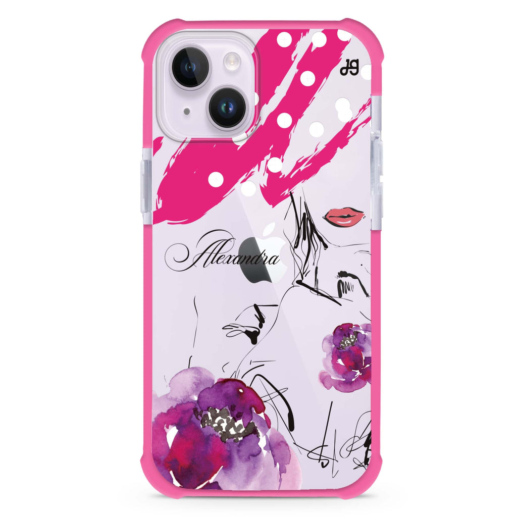 Floral Makeup iPhone 15 Plus Ultra Shockproof Case