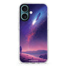 Imagine the Galaxy II iPhone 16 and 16 Plus ultra clear case, transparent celestial artwork, front product view