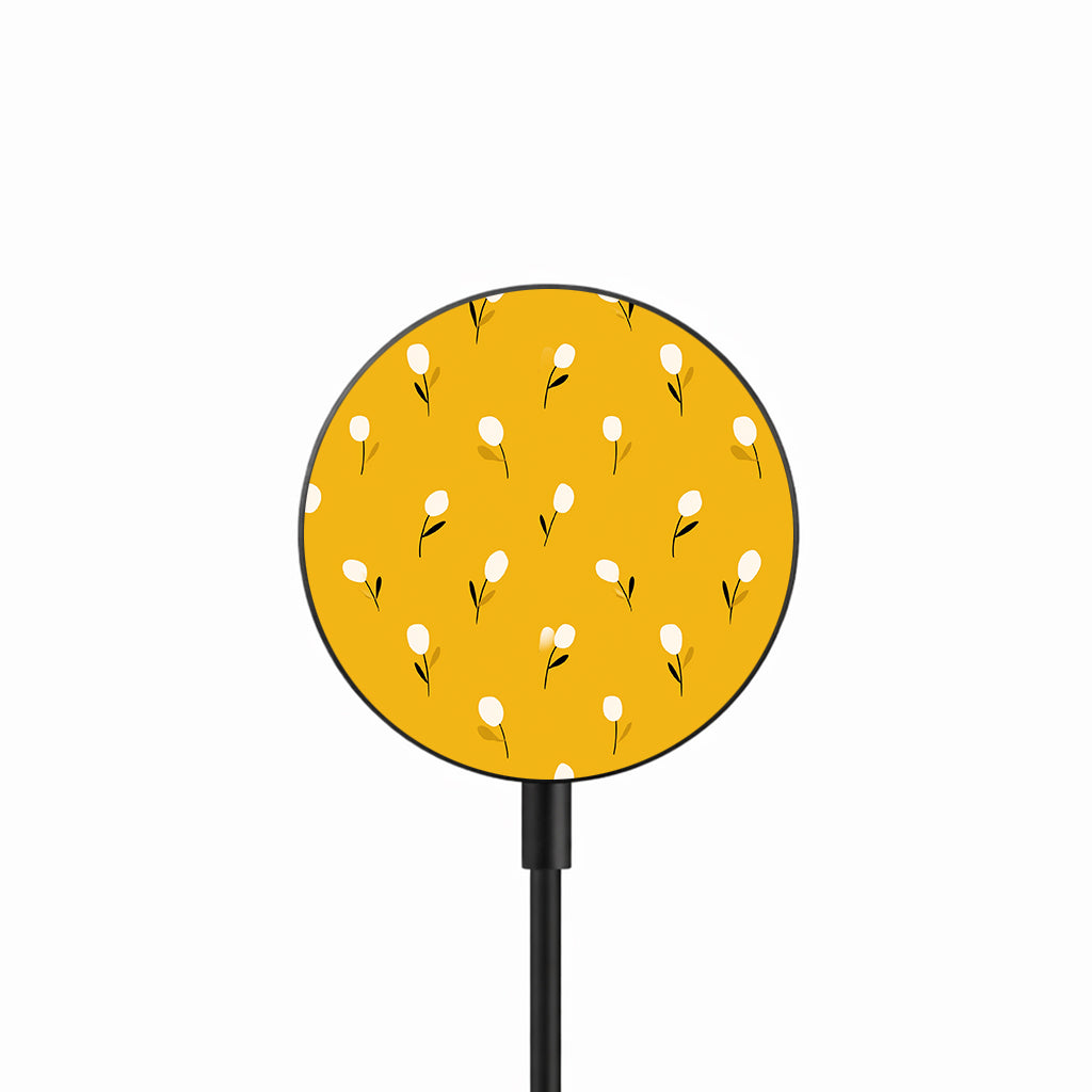 Minimal Bloom Yellow 25W Qi2.2 magnetic wireless charger front view
