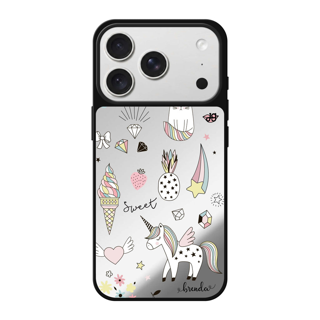 My lovely Cartoon personalized name cute iPhone 18 Pro Max mirror case