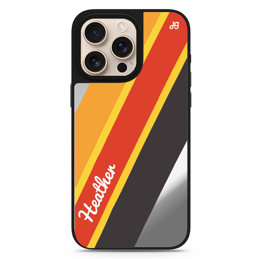 Timeless Twist personalized name abstract pattern iPhone 16/15/14 Pro Max & Pro mirror case