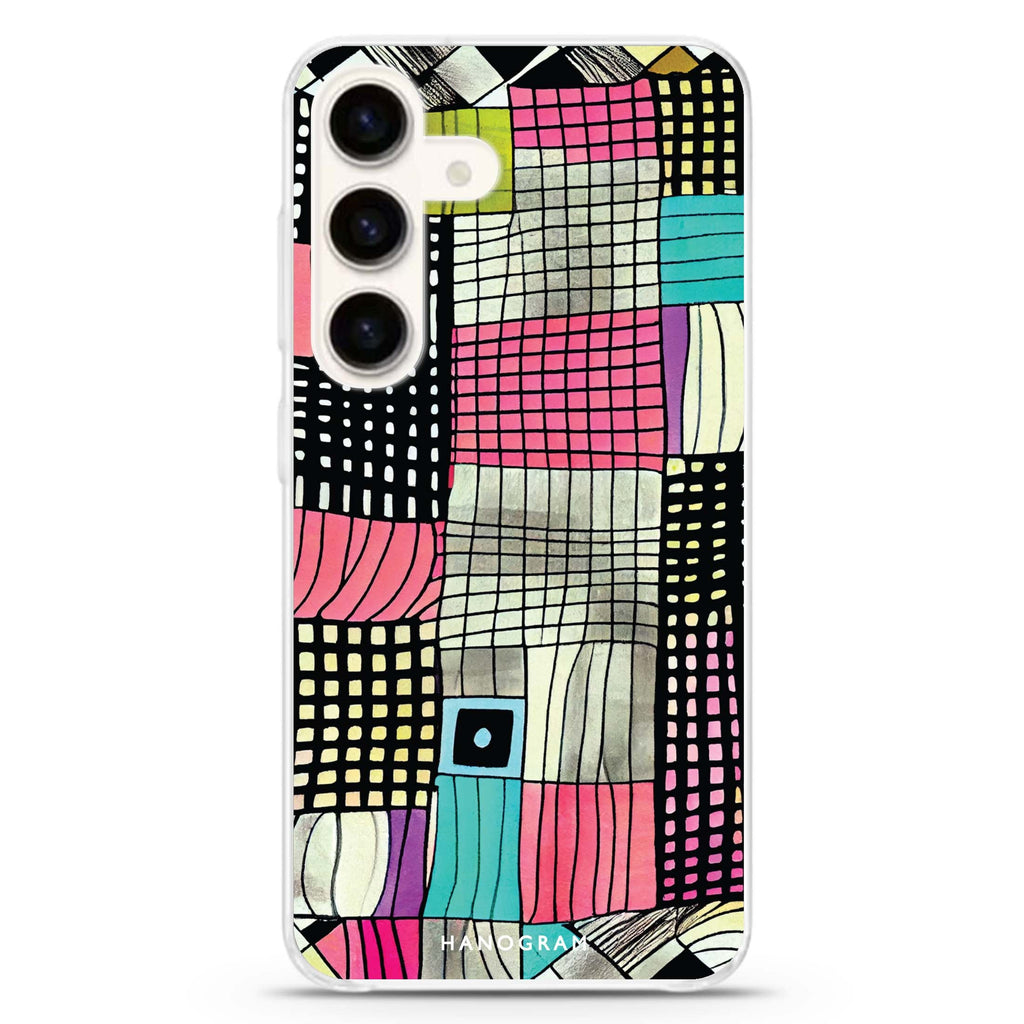 Abstract Checked Pattern Samsung Galaxy Ultra Clear Case