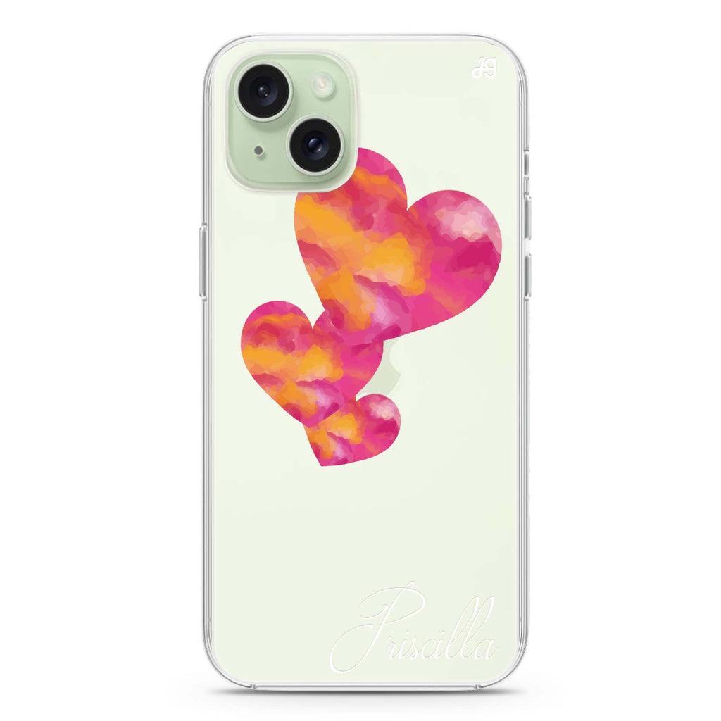 Red Hearts iPhone 15 plus Ultra Clear Case