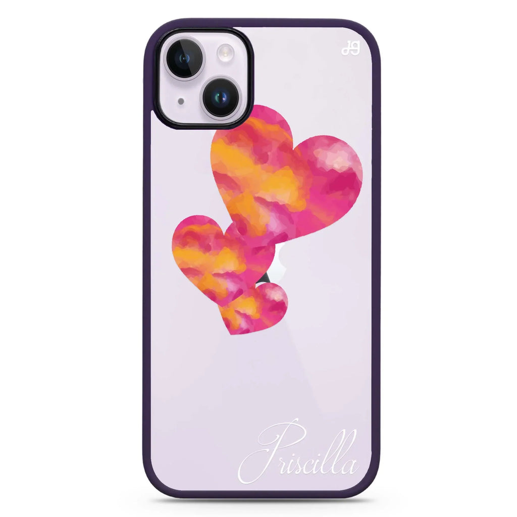 Red Hearts iPhone 15 Plus Impact Guard Bumper Case