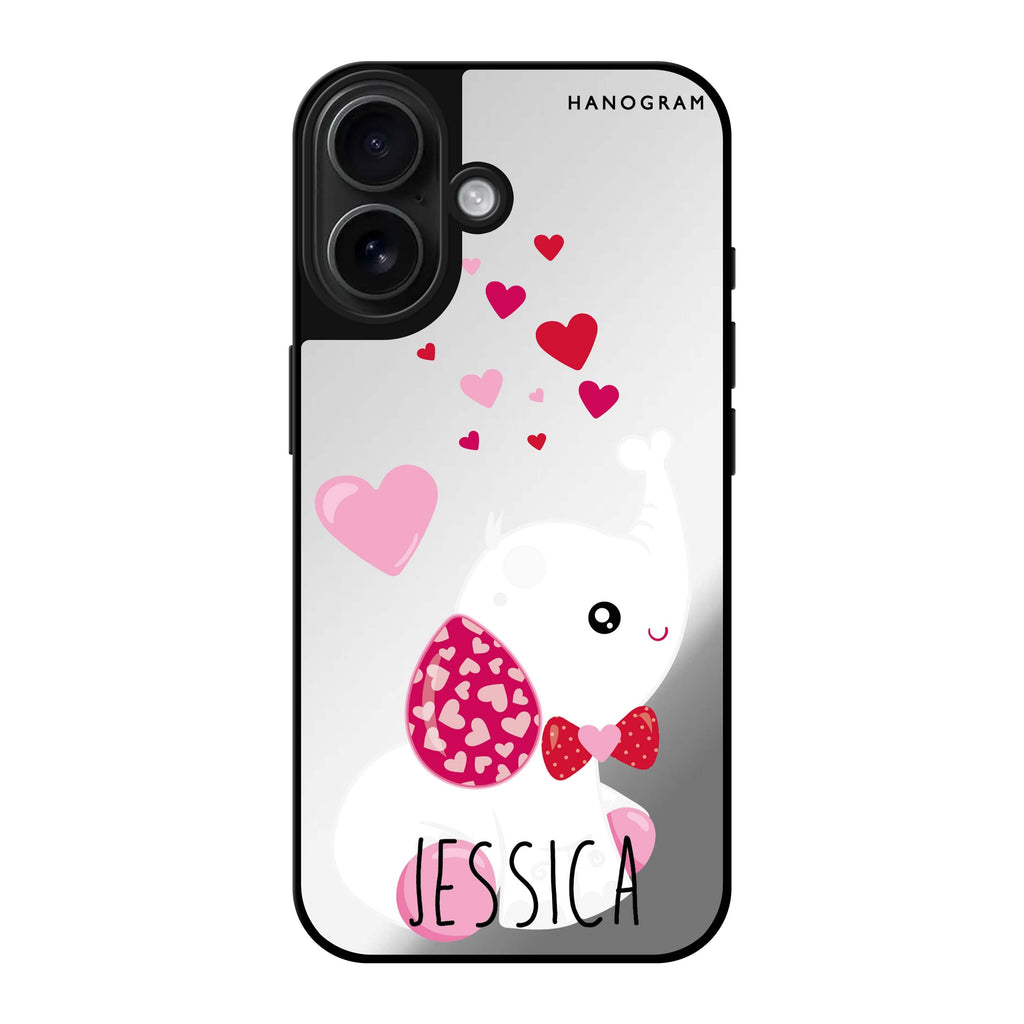 Reflective iPhone 16 Mirror Case –Lovely Elephant Design