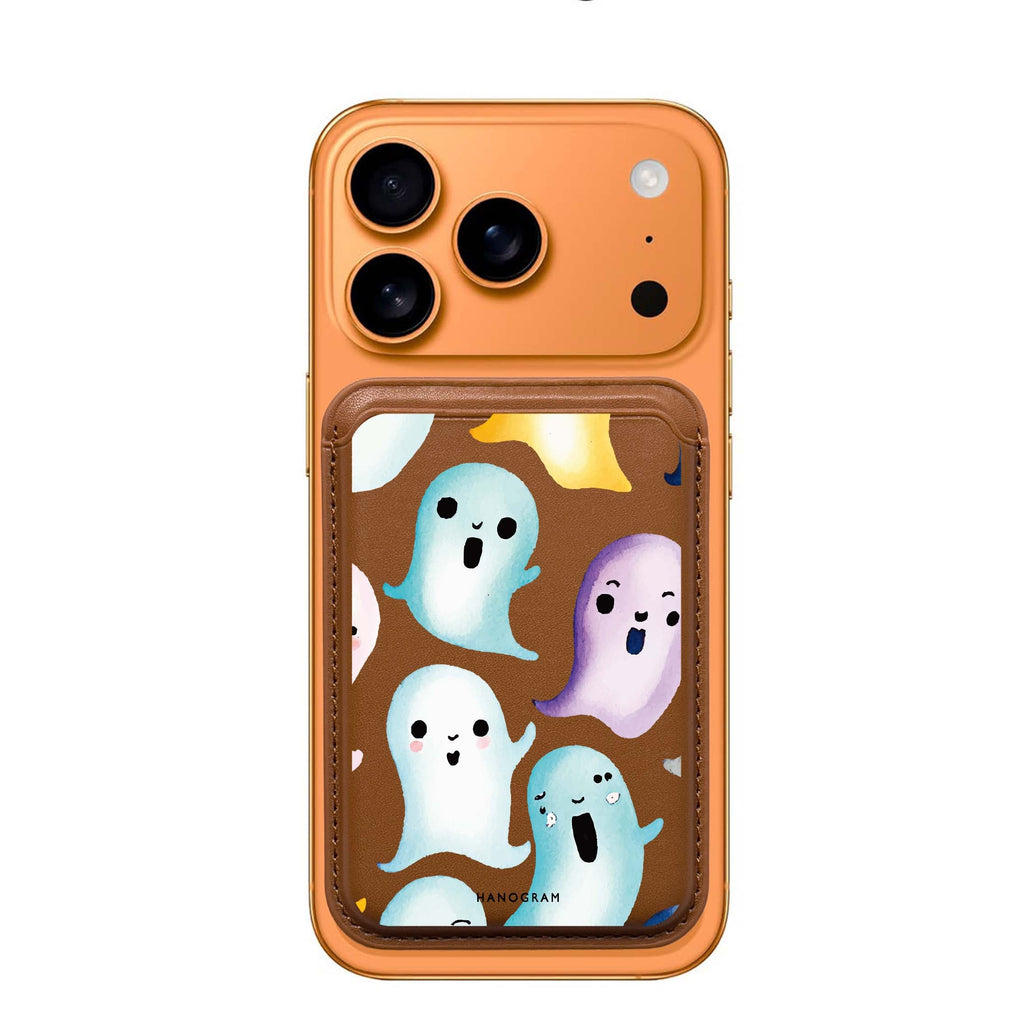 Cute Ghost MagSafe wallet for iPhone, slim magnetic card holder, main view