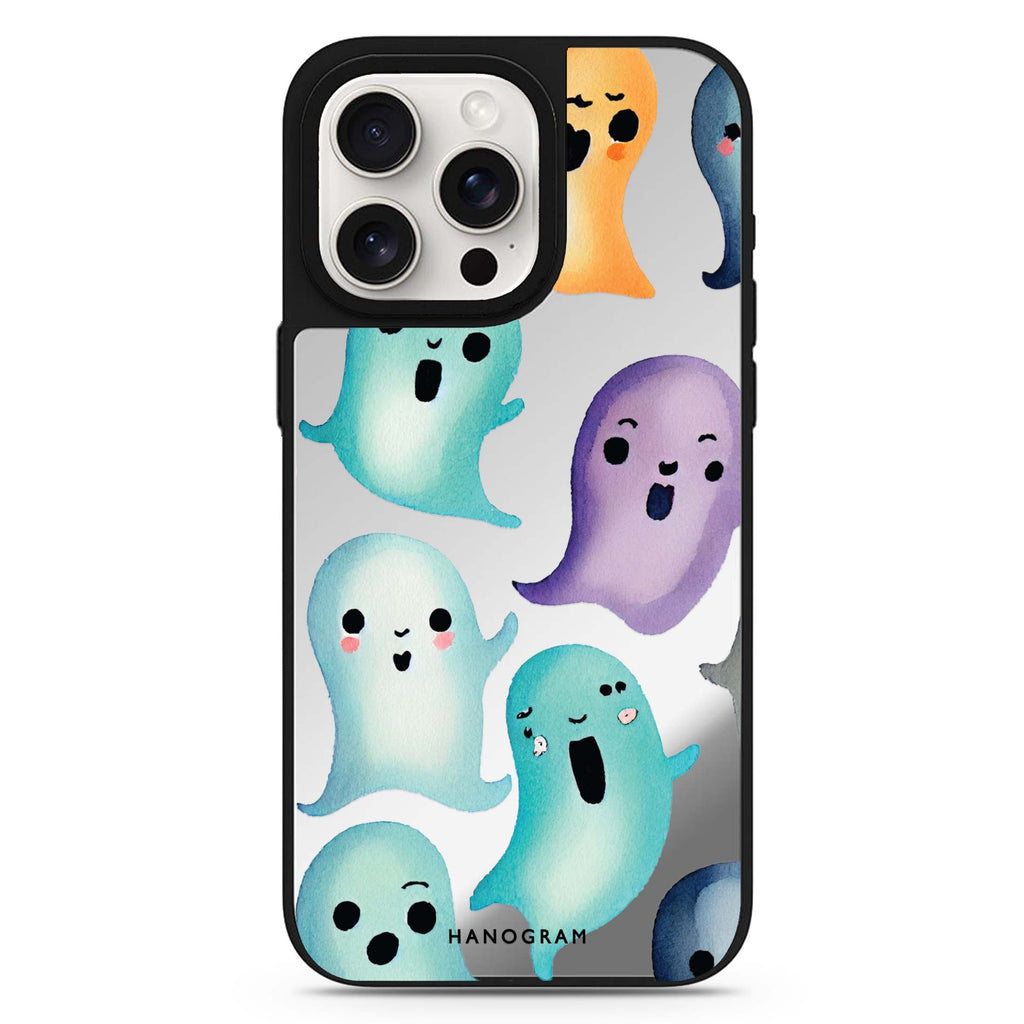 Cute Ghost MagSafe compatible mirror case for iPhone 16/15/14 Pro Max and Pro, main view