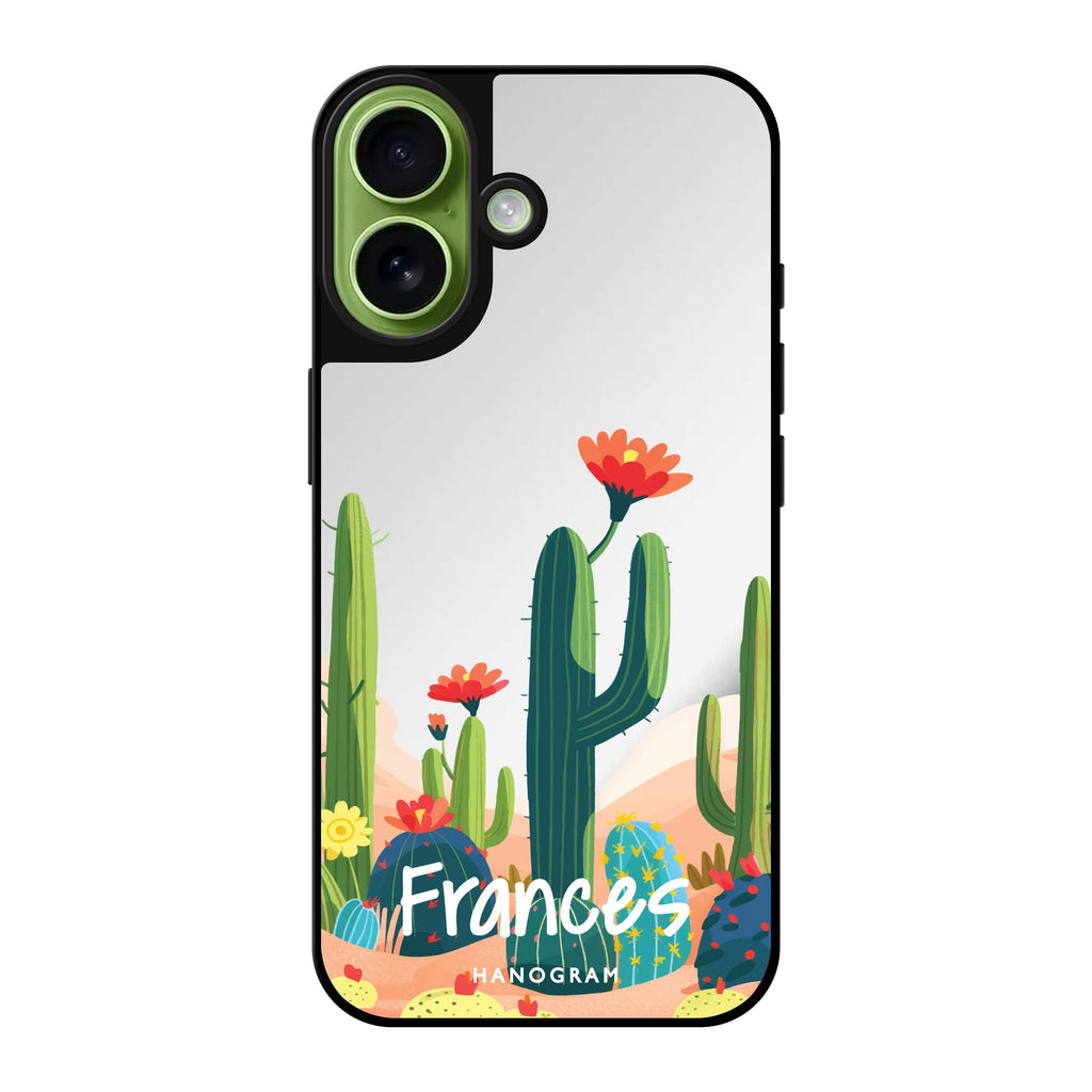 Reflective iPhone 16 Mirror Case –Desert Bloom Design