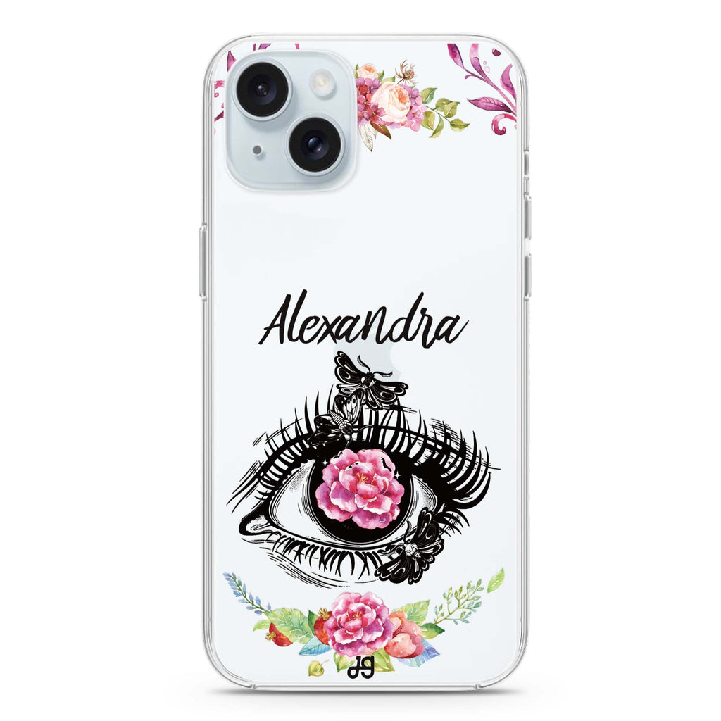 Flower in Eye iPhone 15 plus Ultra Clear Case