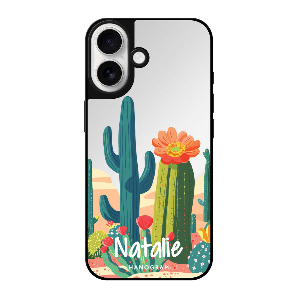 Reflective iPhone 16 Mirror Case –Desert Oasis Design