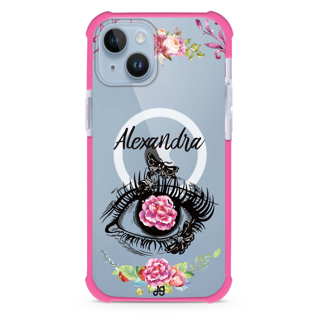 Flower in Eye iPhone 15 Plus MagSafe Compatible Ultra Shockproof Case